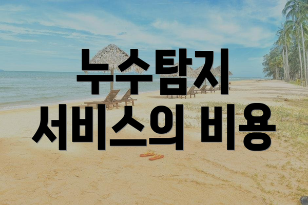 누수탐지 서비스의 비용