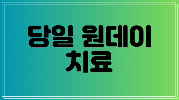 당일 원데이 치료