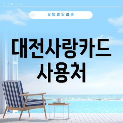 대전사랑카드 사용처