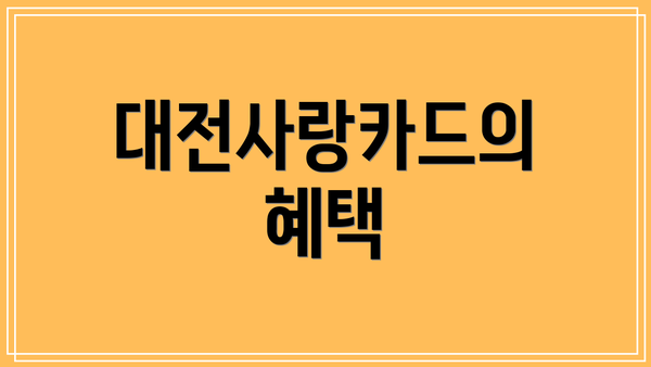 대전사랑카드의 혜택