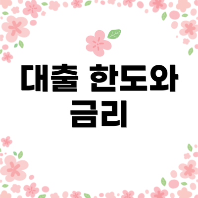 대출 한도와 금리