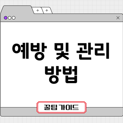 예방 및 관리 방법