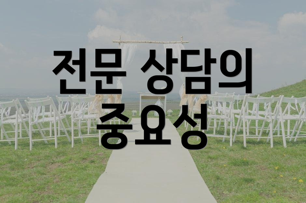 전문 상담의 중요성
