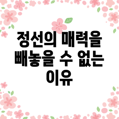 정선의 매력을 빼놓을 수 없는 이유