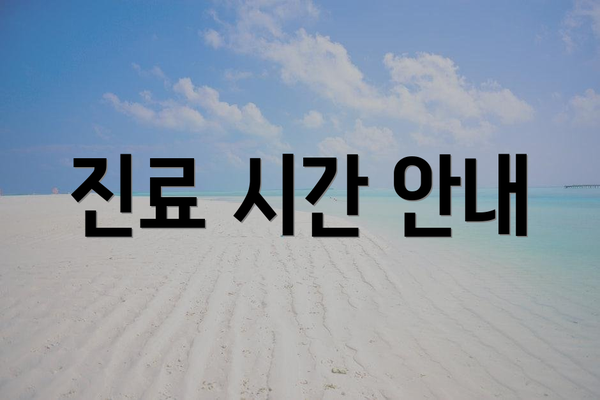 진료 시간 안내