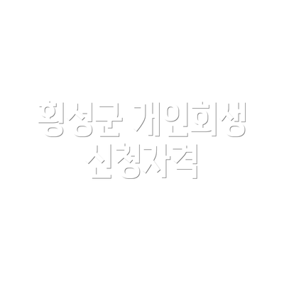 횡성군 개인회생 신청자격