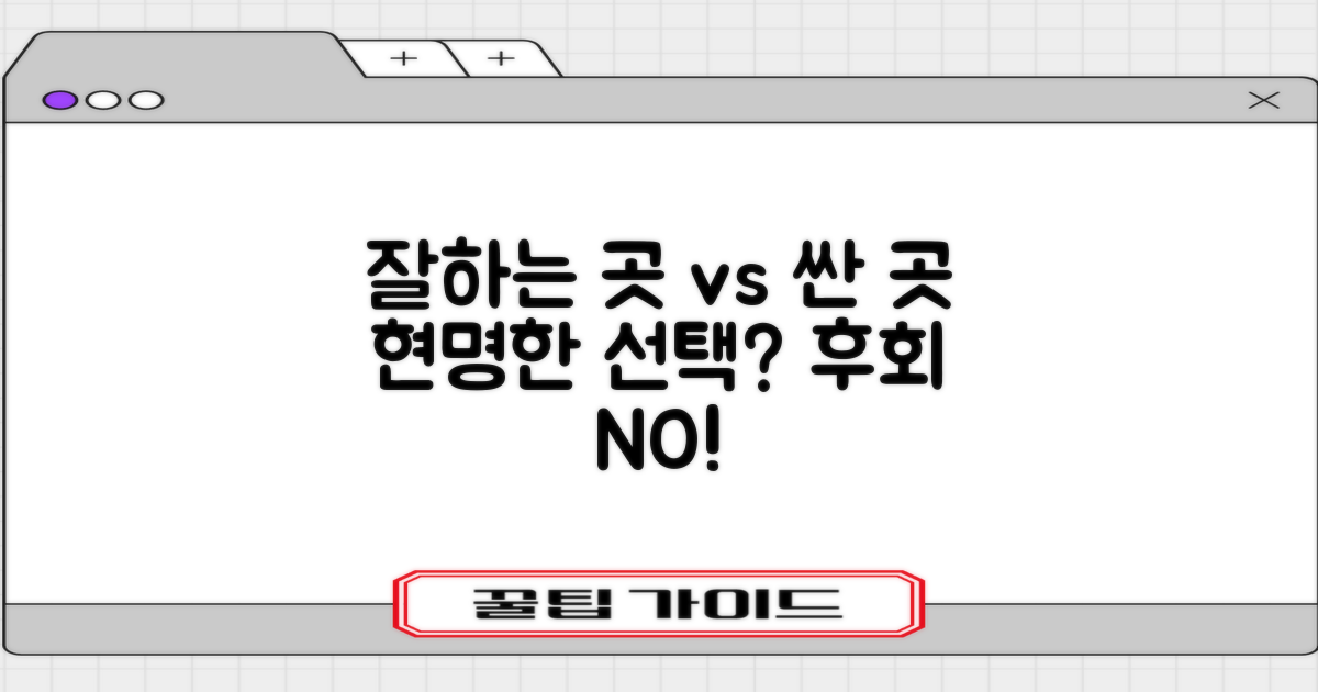 잘하는 곳 vs 저렴한 곳, 현명한 선택은?
