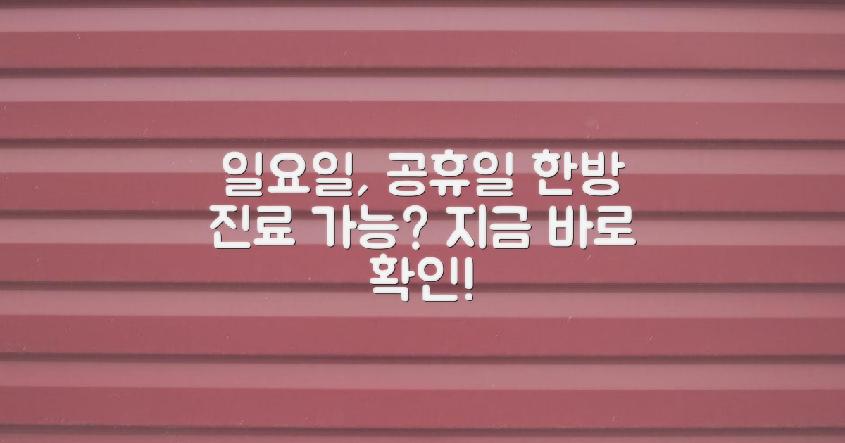 일요일, 공휴일에도 한방 진료 받을 수 있을까?