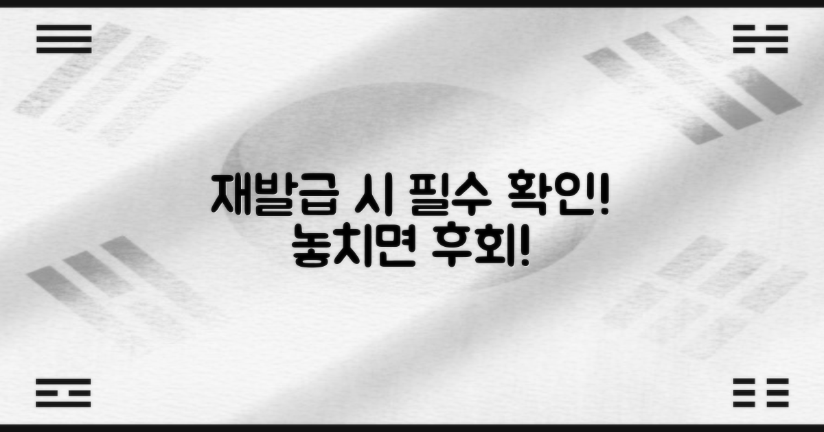 재발급 시 유의사항