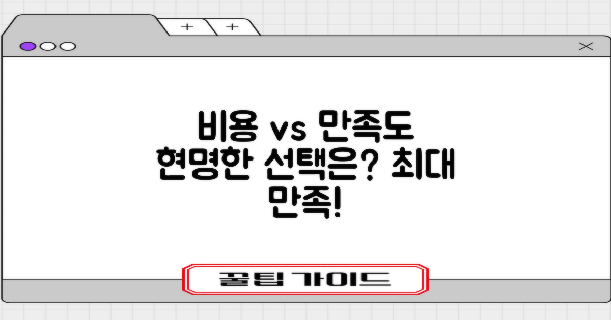 비용 vs 만족도