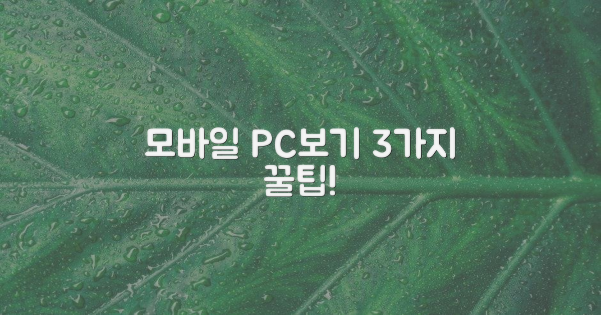 3가지 모바일 PC버전 보기 팁
