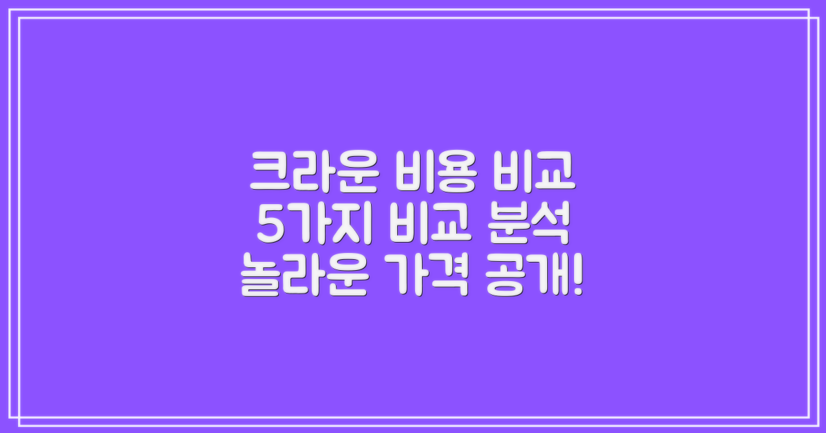 5가지 크라운 비용 비교
