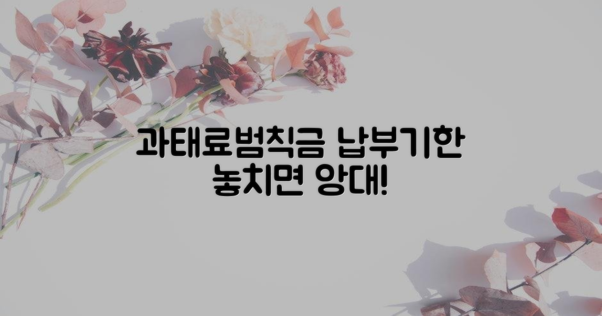 범칙금, 과태료, 언제까지 내야 할까?