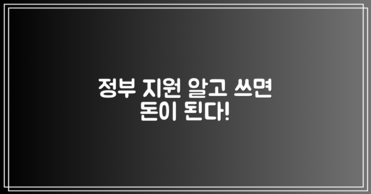 정부 지원, 제대로 활용하세요