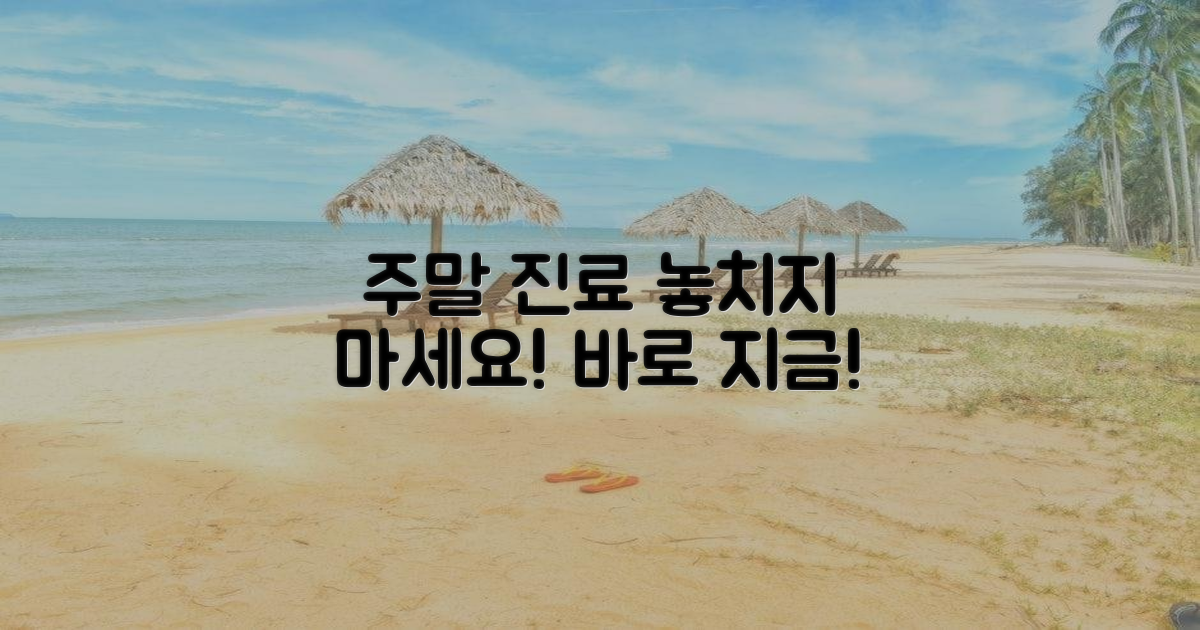 주말 진료, 놓치지 마세요