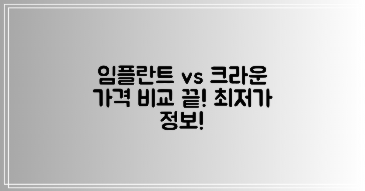 임플란트 가격, 크라운 비용 비교