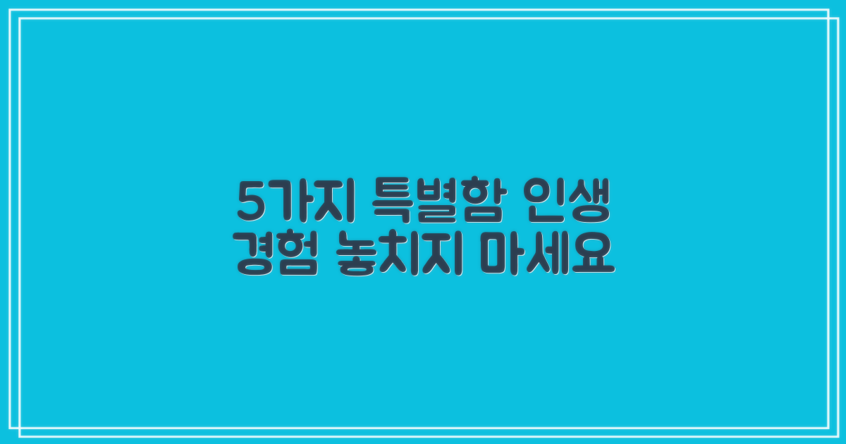 5가지 특별한 경험