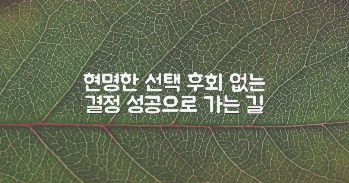 합리적 선택: 후회 없는 결정