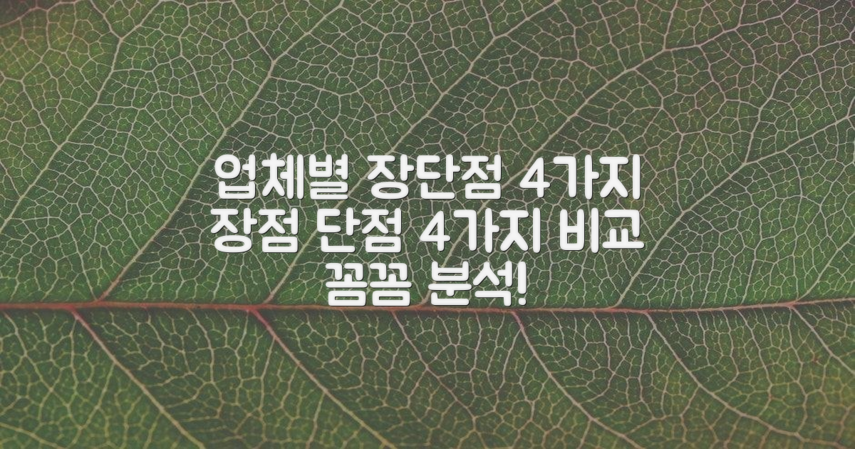업체별 장단점 4가지