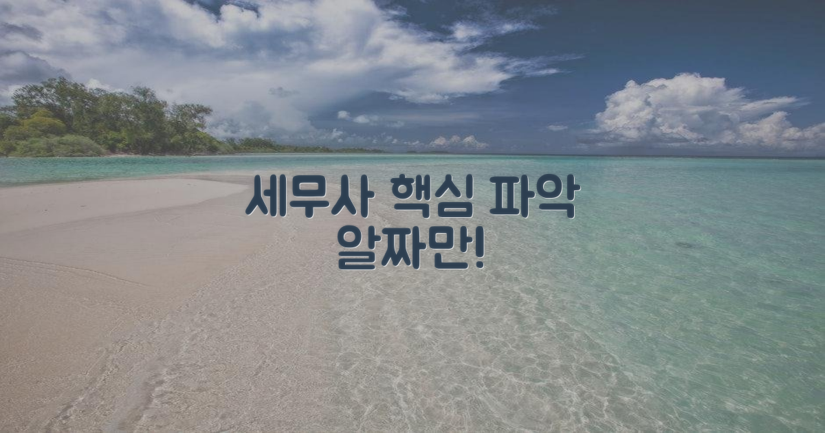 알짜 세무사, 핵심 파악