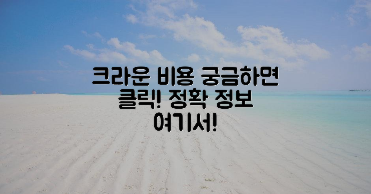 크라운 비용, 여기서 확인!