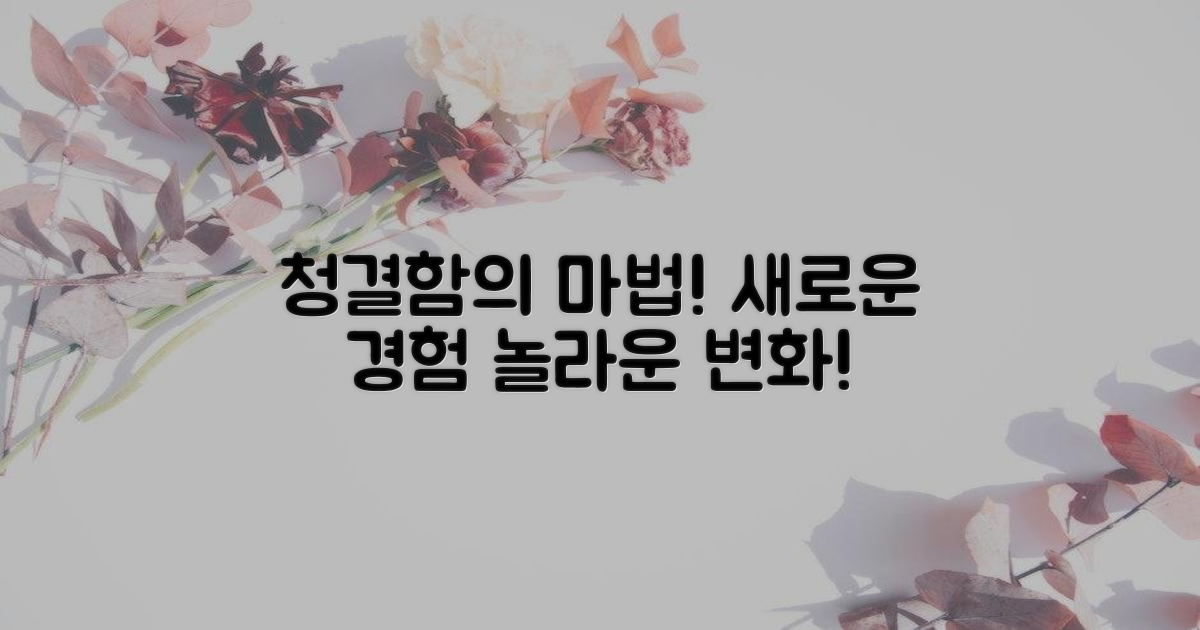 청결함에 놀라움을 경험하세요