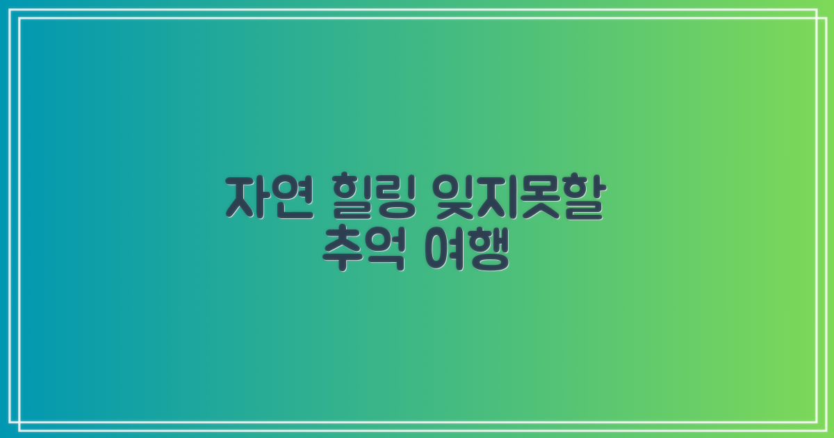 자연 속 힐링, 잊지 못할 경험