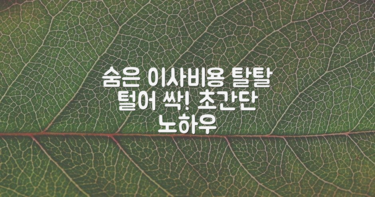포장이사 비용 절감 노하우