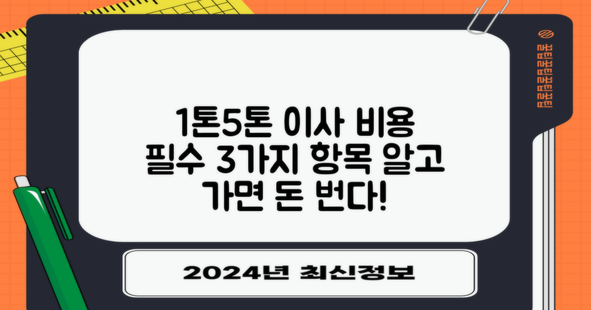1톤/5톤 이사 비용, 3가지 필수 항목