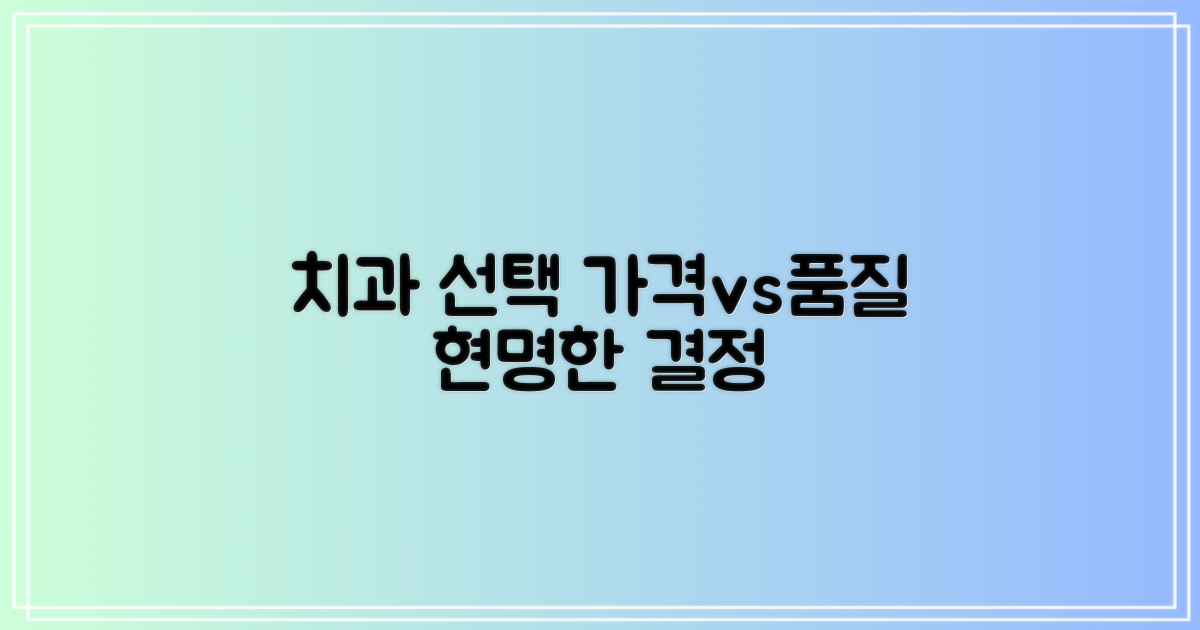 치과 선택: 가격과 품질 비교