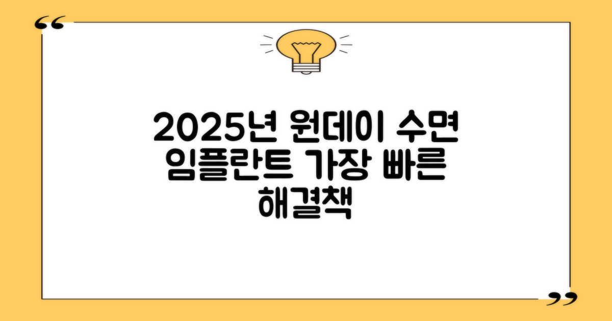 2025년, 당일 원데이 수면 임플란트 가이드