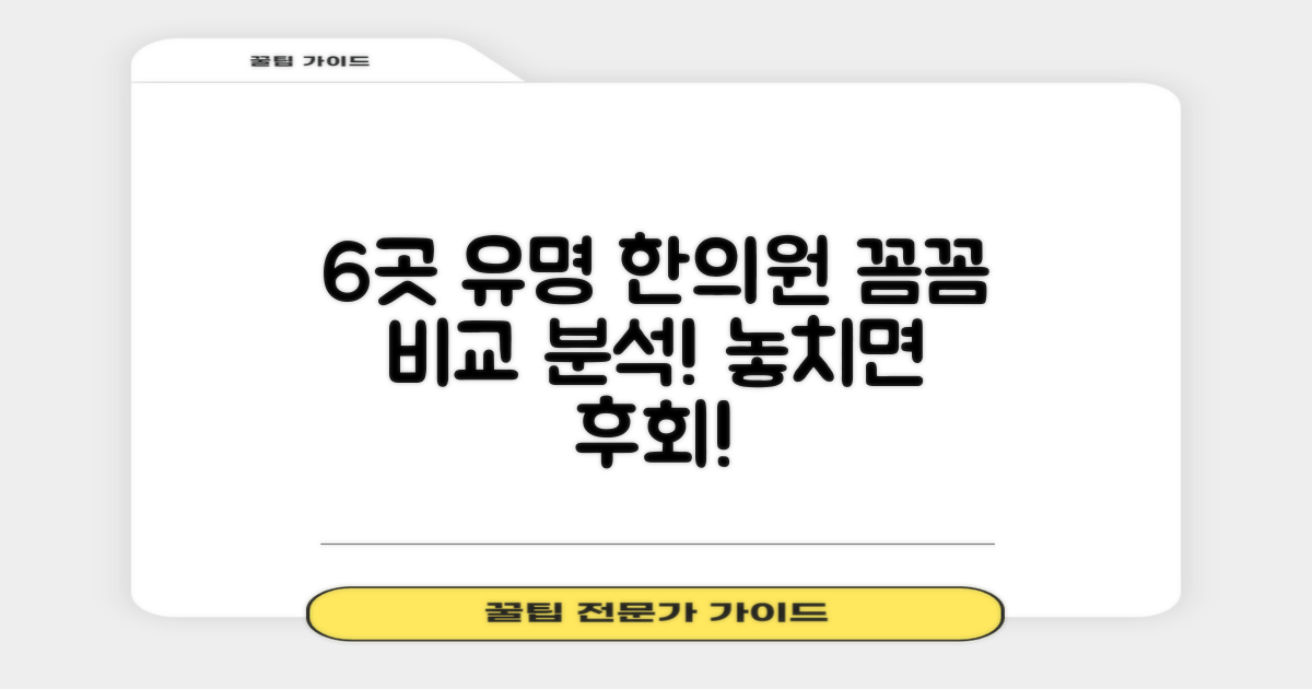 6가지 유명 한의원 비교