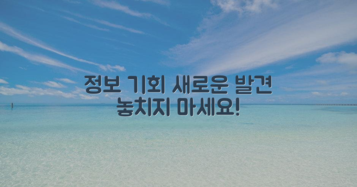 꼼꼼한 정보, 새로운 기회