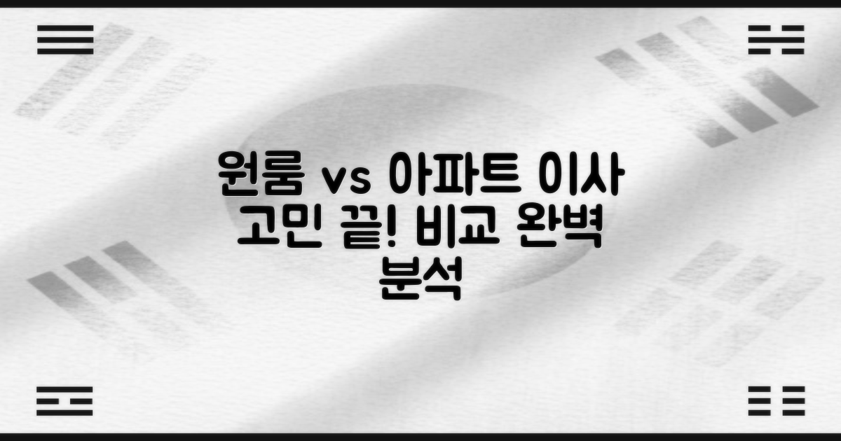 원룸 vs 아파트 이사