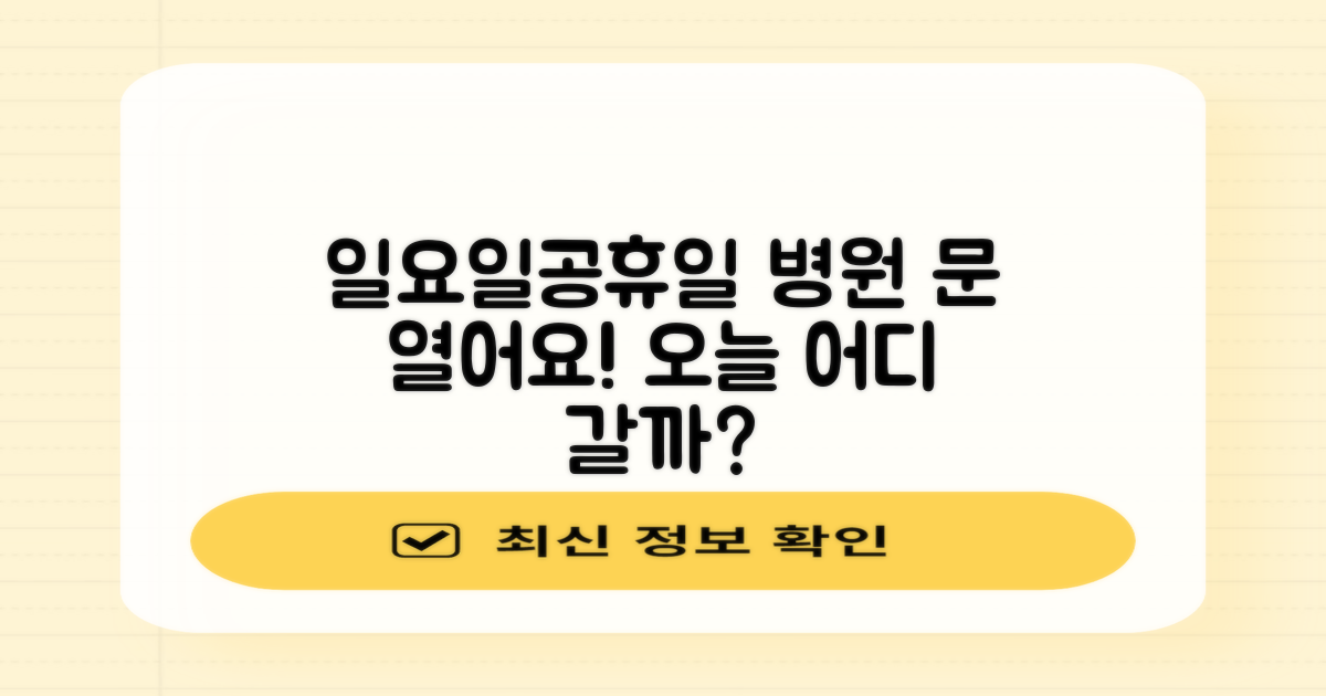 일요일, 공휴일 진료 정보 확인