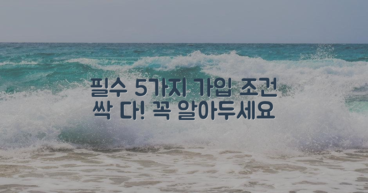5가지 필수 가입 조건
