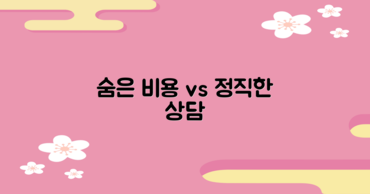 숨겨진 비용 vs 정직한 상담