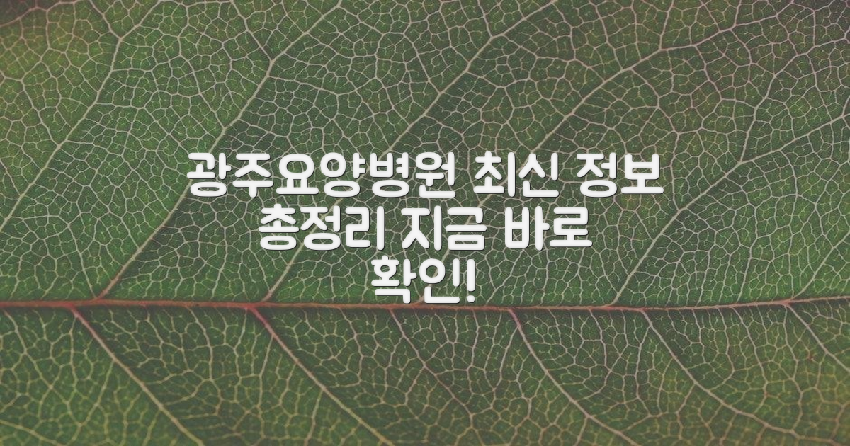 광주요양병원, 최신 정보는?