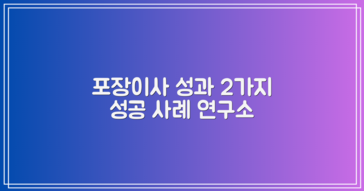 포장이사 연구소 2건의 성과