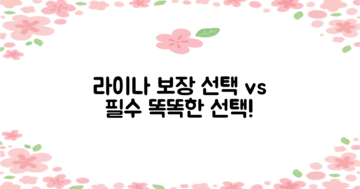 라이나 보장, 선택 vs 필수