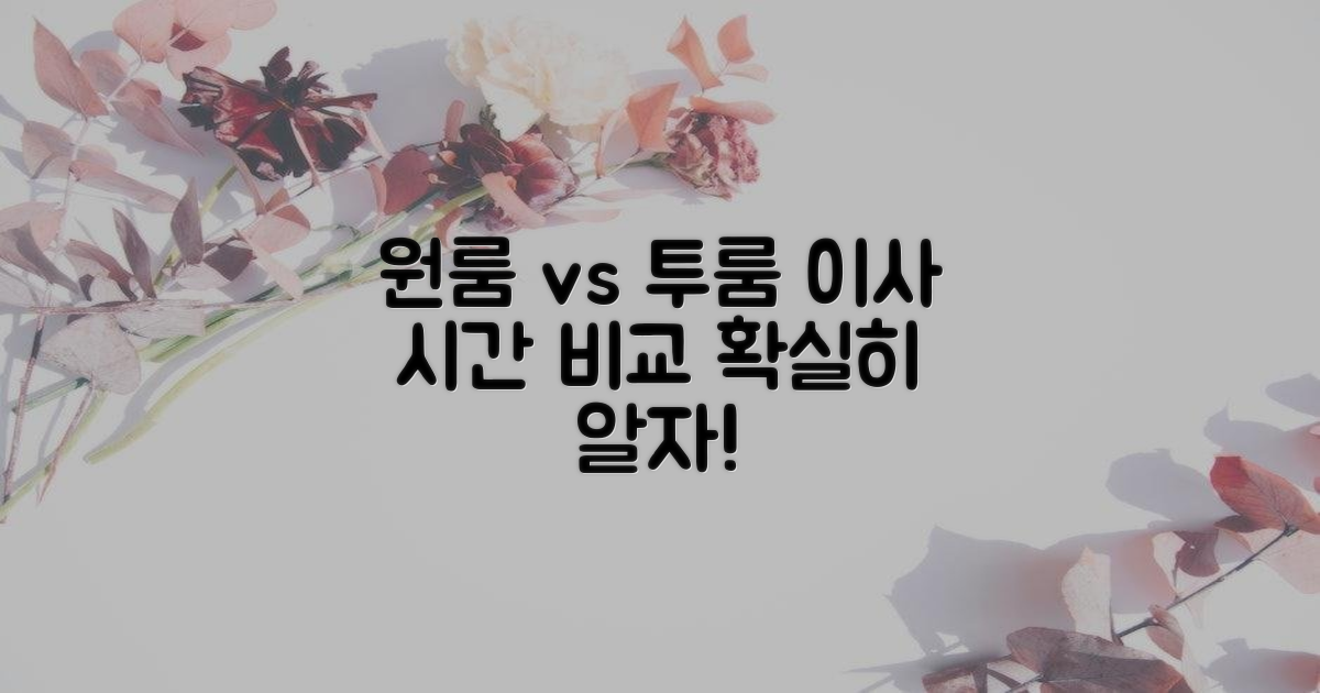 원룸 vs 투룸, 이사 시간 차이 분석