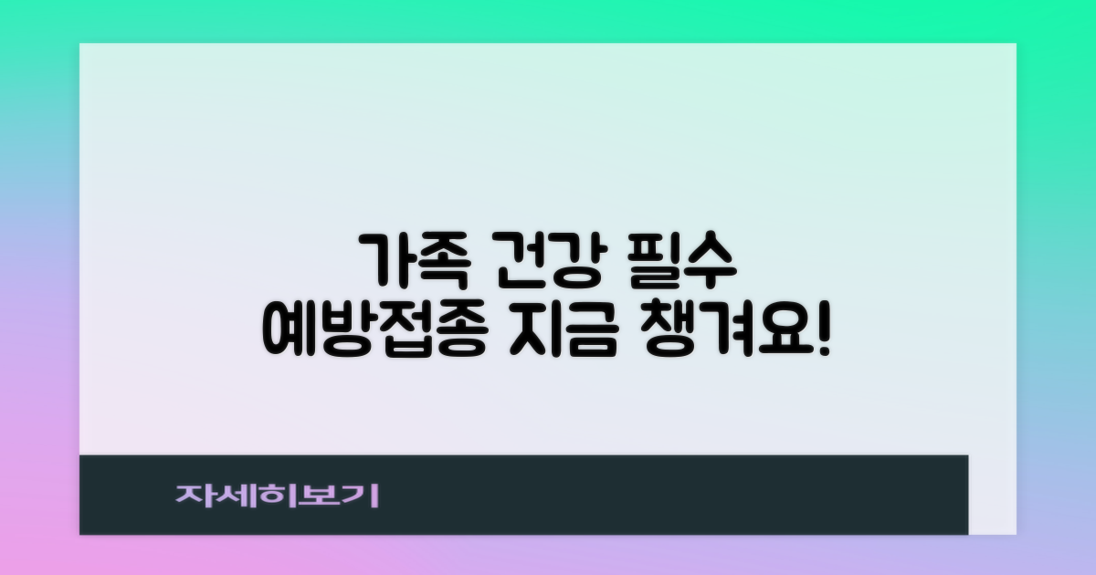 우리 가족 위한 필수 예방접종