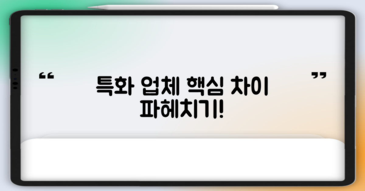 특화 업체, 어떤 차이가 있을까요?