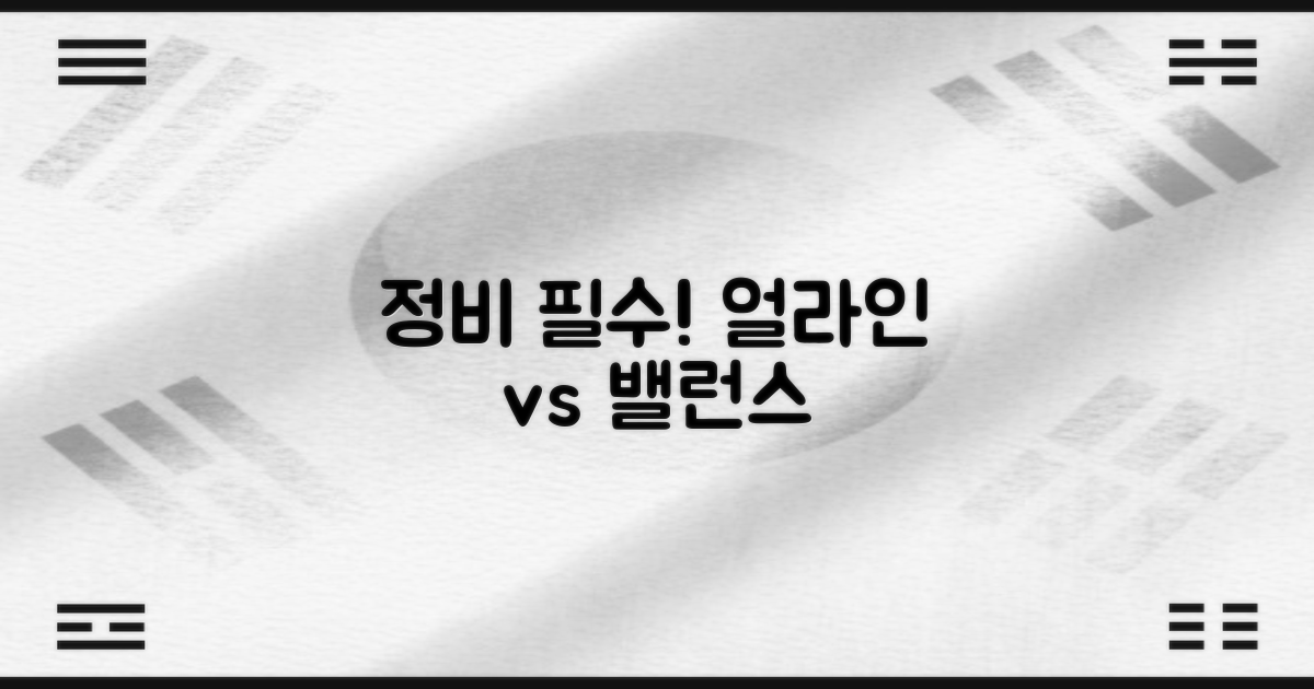 정비 핵심: 얼라인 vs 밸런스