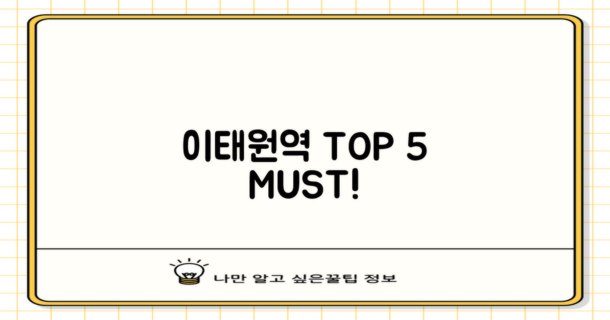 이태원역 TOP 5, 지금 확인!