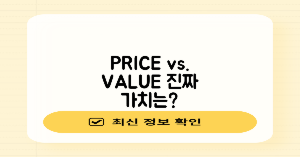 가격 vs. 가치 비교