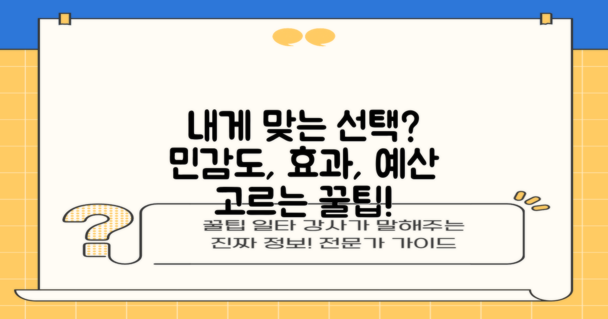 민감도, 효과, 예산별 선택법
