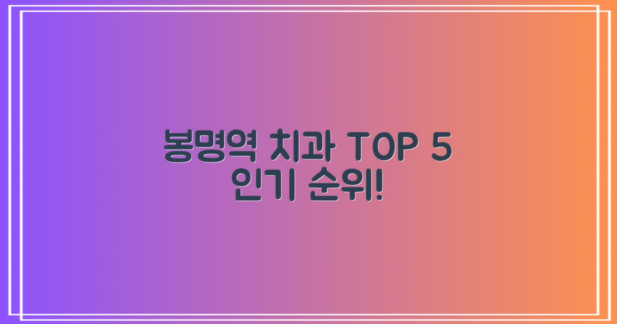 봉명역 치과, 5곳 인기 순위