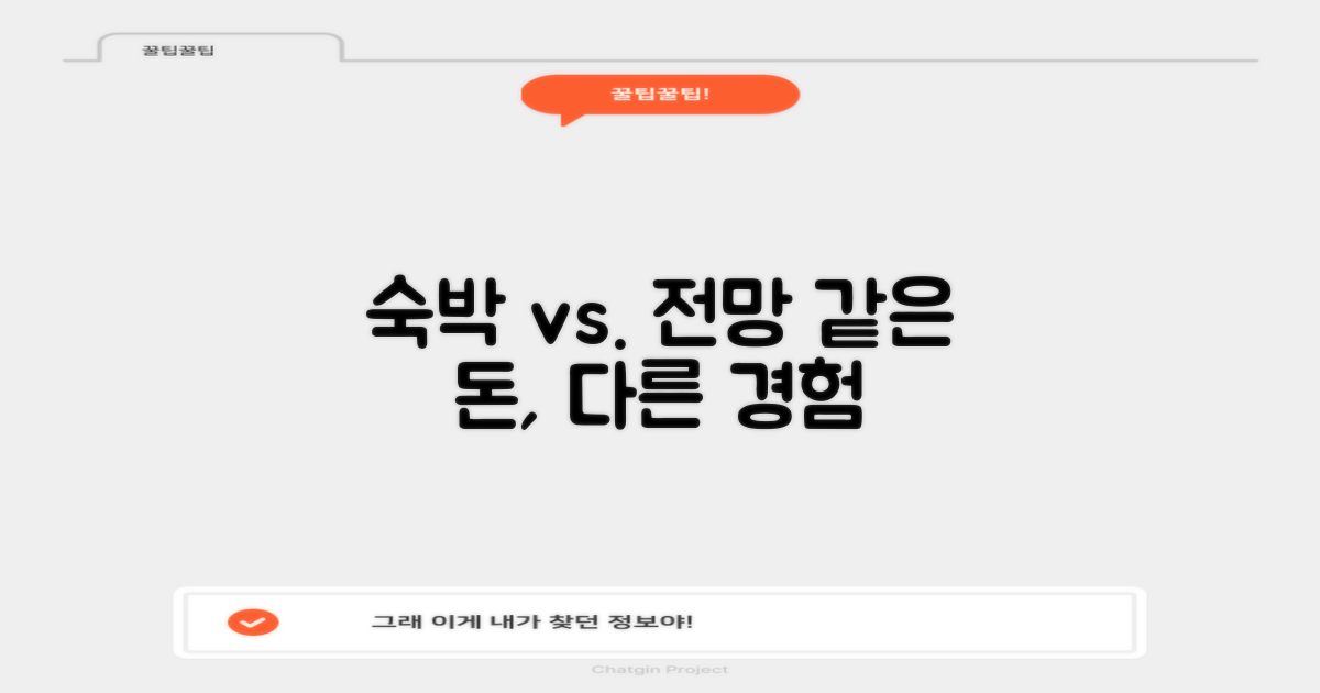 단순 숙박 vs. 전망 활용법