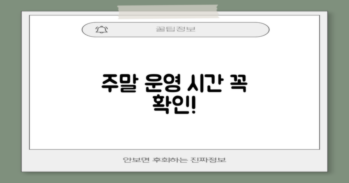 주말/운영 시간, 미리 확인하세요!